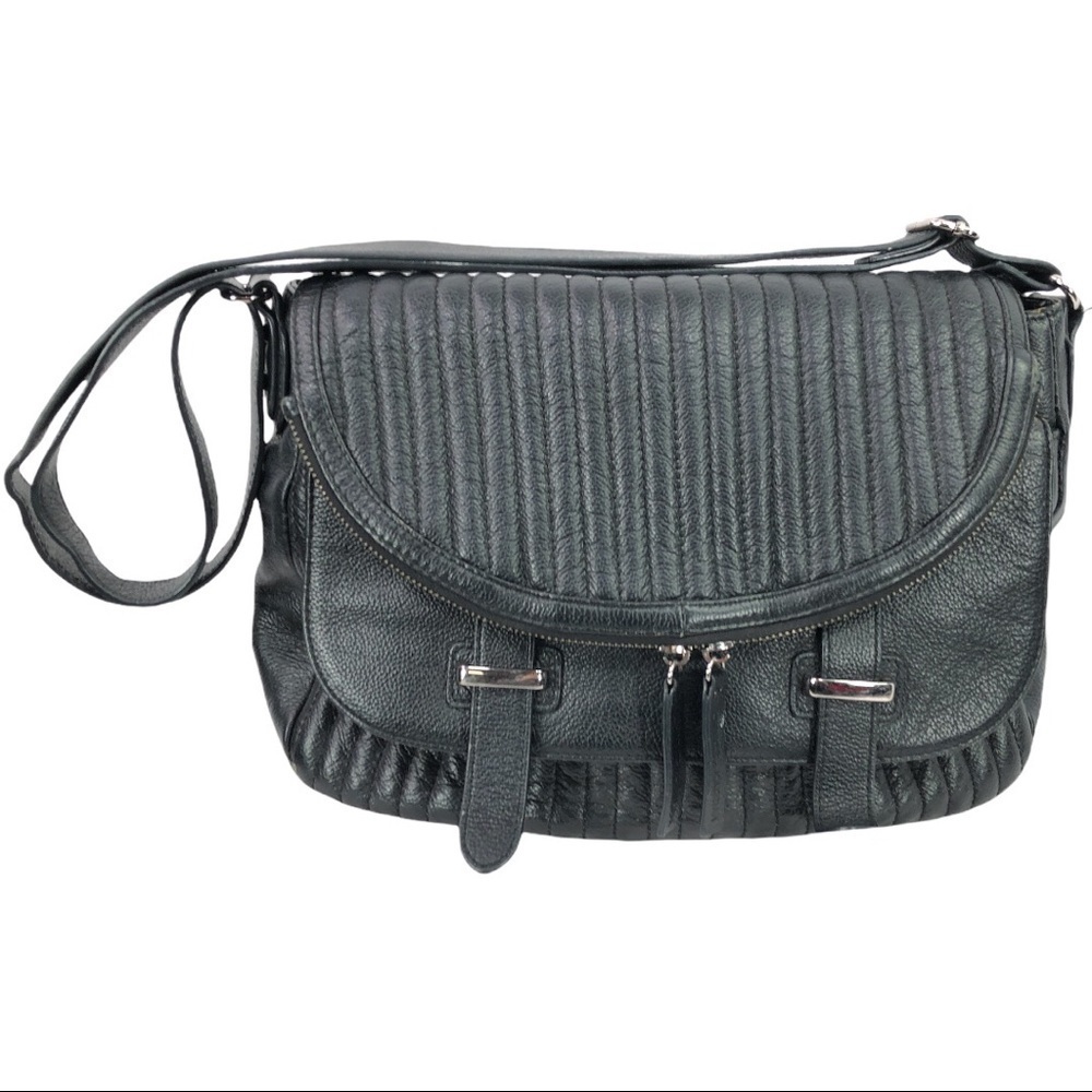 CHARLES JOURDAN - Leather Kane Crossbody - Black